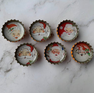 Santa bottle cap magnets