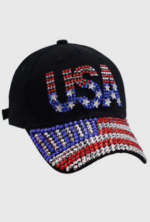 Black Bling USA Hat