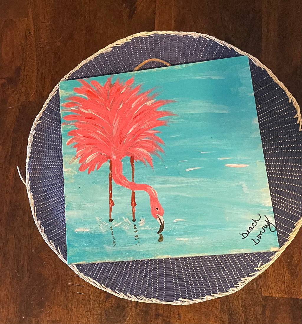 Pink Flamingo painting