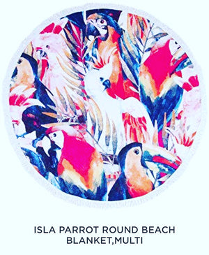 Isla Parrot Round Beach Blanket